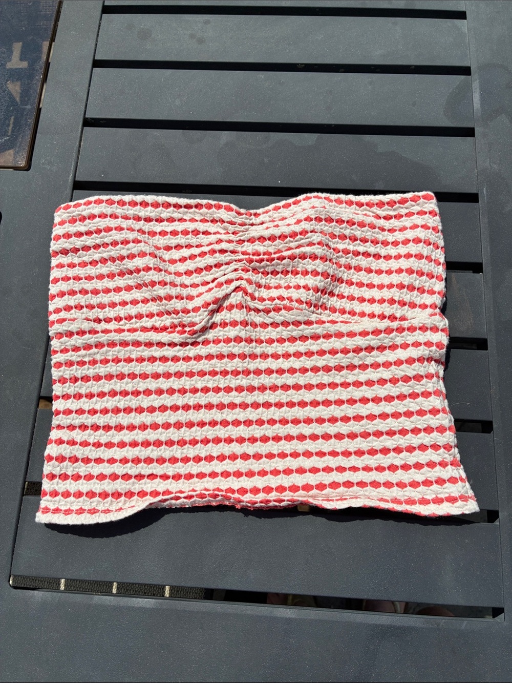 Cotton On Red/orange and White Striped Tube Top